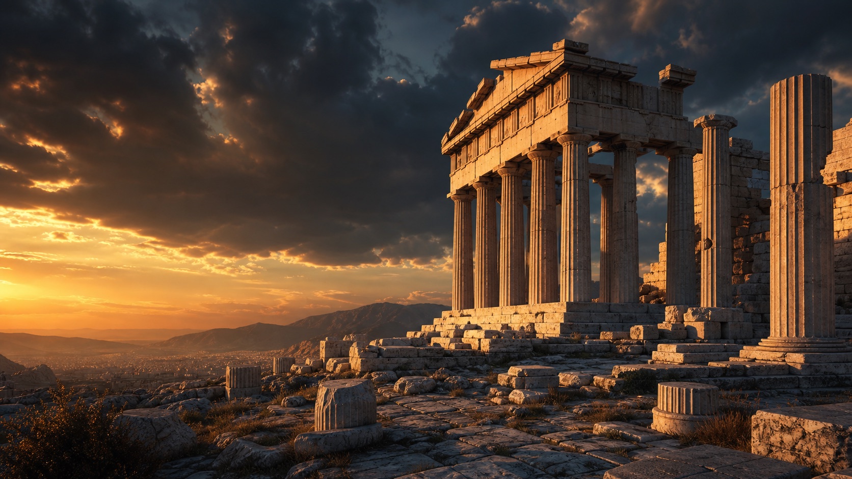 Timeless Secrets YouTube channel preview featuring cinematic ancient Greek history visuals